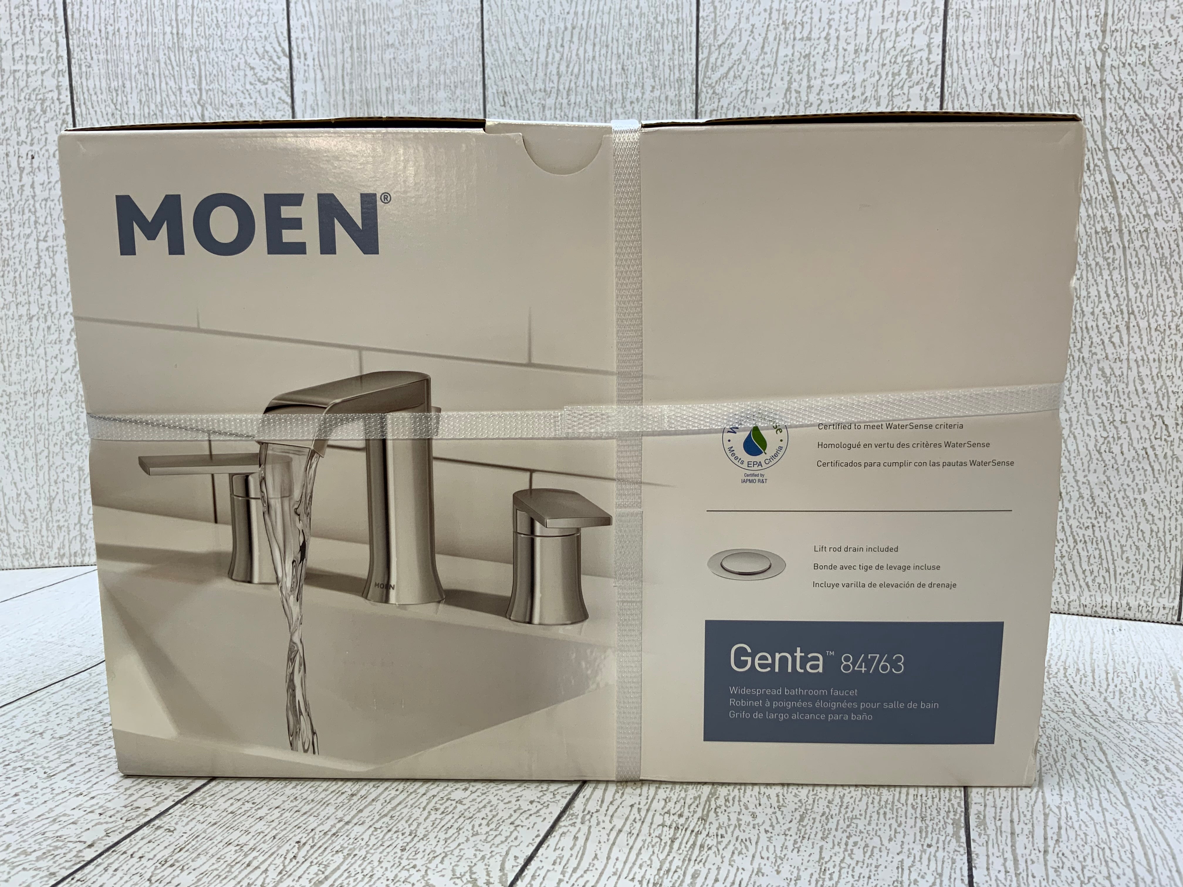 MOEN Genta 8 in. Widespread 2-Handle Bathroom Faucet in Chrome (7951557689582)